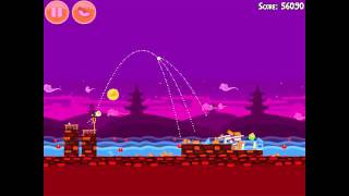 Angry Birds Season Mooncake Festival 2-12 HD 3 stars walkthrough gameplay tutorial Ipad 2 screenshot 5