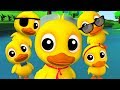 Cinco patos pequenos  rimas de berçário para crianças Kids Songs Five Little Ducks Farmees Português