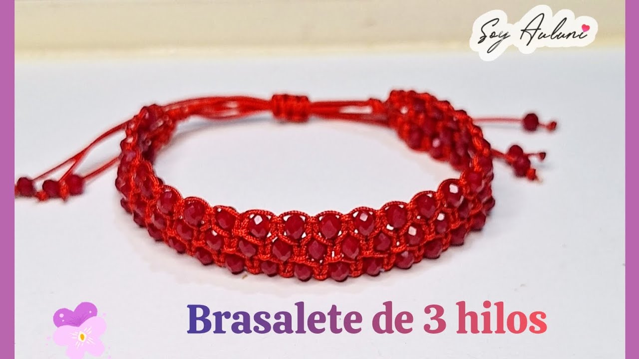 Brazalete de tres hilos con cristales