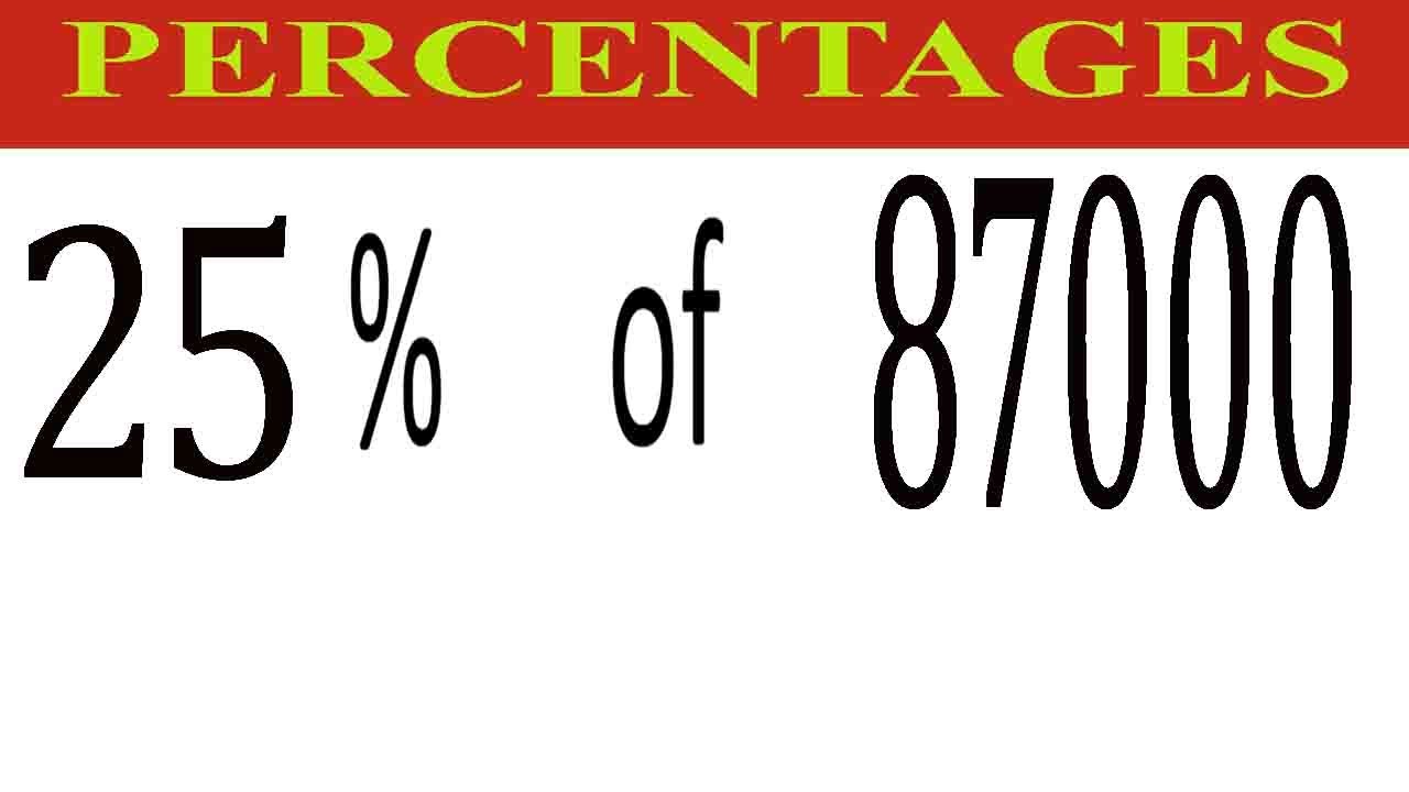 Percentages 25 Percentage(%) of 87000