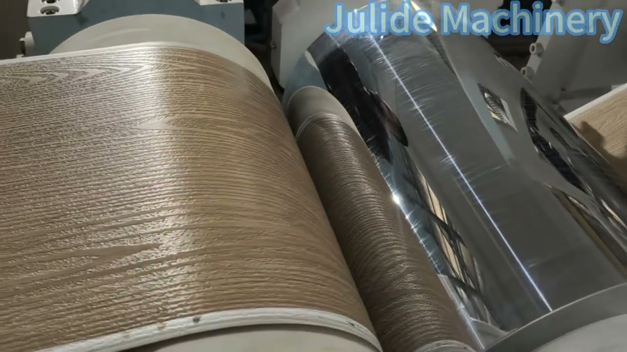 Factory Inside: Luxury Vinyl Tiles Producing on Proper Extruder Machine