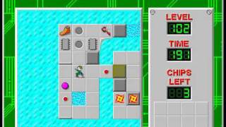 Chip's Challenge 1 Level 102 (Icehouse) - 177 seconds