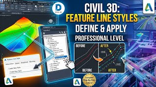 Define and Apply Feature Line Styles in Civil 3D | Complete Step-by-Step Tutorial