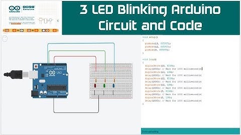3 LED Blink Arduino | 3 LED Blinking Circuit | How To Blink Multiple LED Arduino
