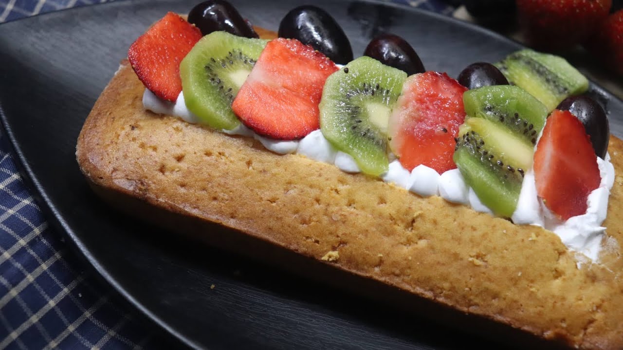 Fresh Fruit Cake with fresh fruit icing Eggless cake recipe