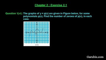 Ex 2.1 : Q.1(vi) : The graphs of y = p(x) are given to find ... Ch 2 | Math for Class X CBSE