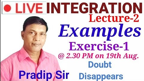 Integration Exercise-1/Elements of Mathematics /12th Math By Pradip Sir