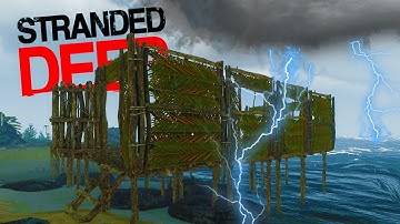 BUILDING A BASE IN A NEVER ENDING TYPHOON! Raft Motor Installed - Stranded Deep 2017 Gameplay Part 6