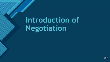 Introduction of Negotiation