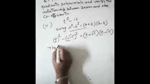 Find the zeroes of the quadratic polynomials (t^2 - 15)