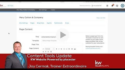 Content Tools Update KW Website powered by Placester