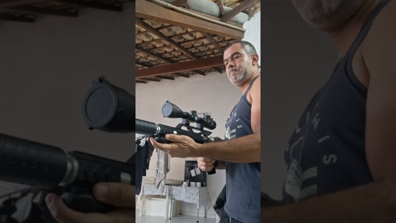 PCP Javali Hunter 5.5 Cano 30CM - Cronografagem com Rifle Diabolo Promax de 0,94g.