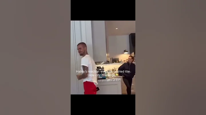 Hailey’s reaction when Justin bieber tried the slide challenge #justinbieber #hailey