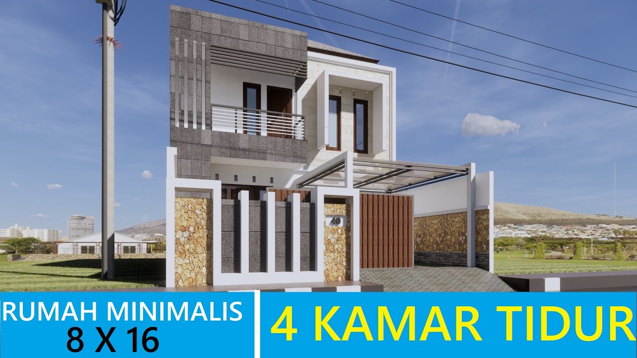 Rumah Minimalis 8x16 Dengan 4 Kamar Tidur Beserta Anggaran Biaya