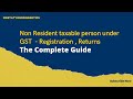 Non Resident taxable person under GST | Registration Process | Returns Filing | CA Antony S Ukken