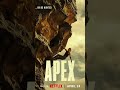 続き　映画『エイペックス』(Apex)は、2026年公開のサバイバル アクションスリラー映画です。荒野でロッククライミングをする女性が、生き残るためにハンターに追われる身となる物語を描いています。