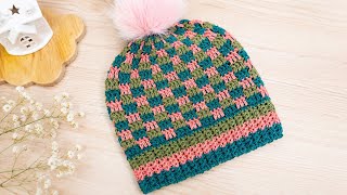 This Crochet Beanie Looks Complicated But It's So Easy!