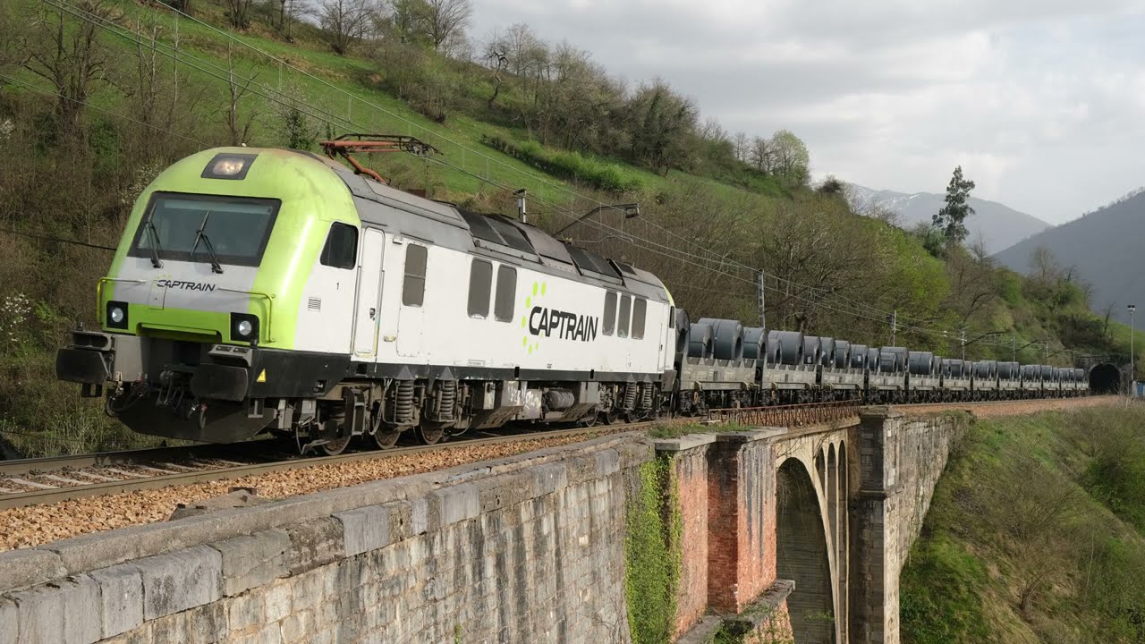 Trenes en Payares Renfe mercancías Captrain Feve Cobertoria Valle les Piedres Baiña Figareo week 13