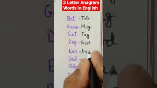 3 Letters Anagram Words #shorts #englishgrammar #vocabulary