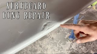 Professional surfboard DING REPAIR  Quick video
