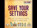 SAVE YOUR SETTING