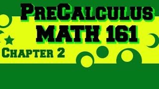 Precalculus  Chapter 2 Section 1 [Openstax Precalculus 2ed.]