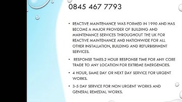 Reactive Maintenance UK