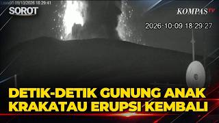 Moments of Mount Anak Krakatau Erupting Again, Status Raised to Level III Alert