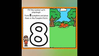 Pumpkin Patch Playdough Counting Cards: 1 through 10