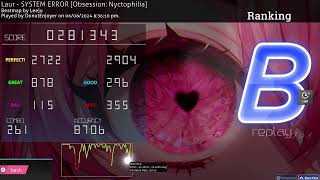 【osu!mania】System Error 7k 9⭐ +HT | B rank 87%