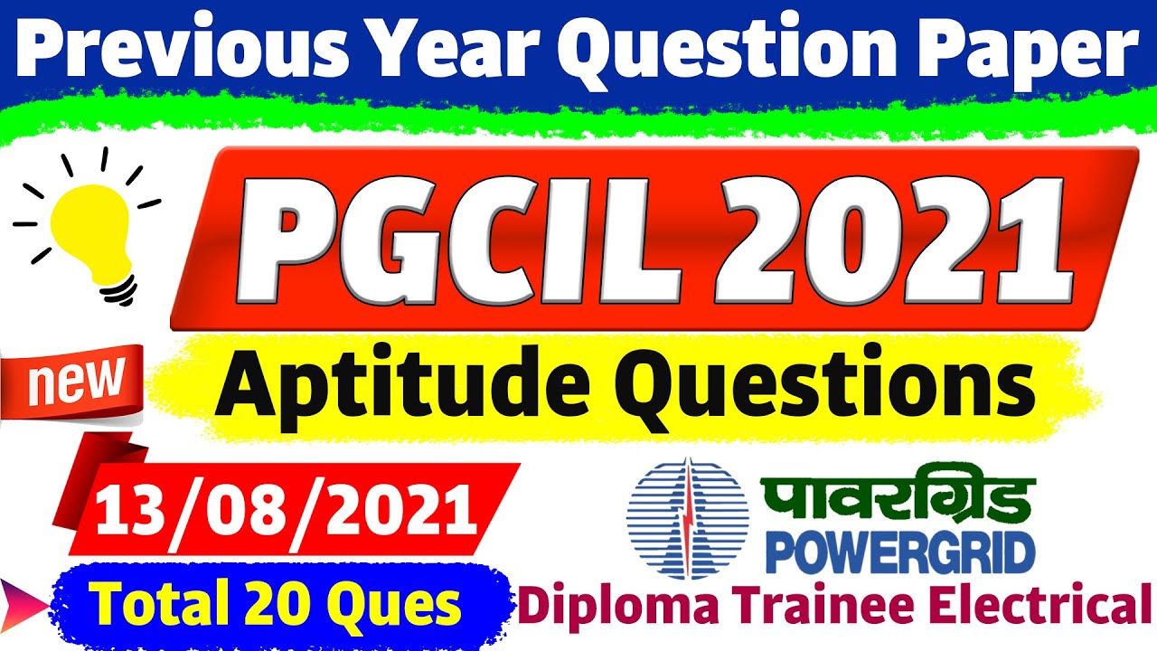 PGCIL Previous Year Aptitude Questions | NR 1 13 August 2021 Solution | PGCIL Answer Key | Non Tech