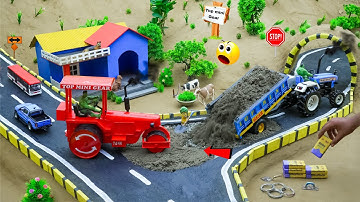 DIY Mini Tractor Builds Real Mountain Highway | RC Road Roller & Truck  Construction @topminigear