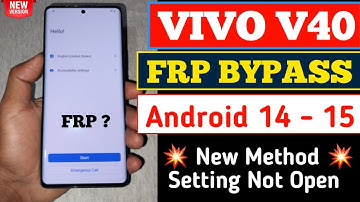 Vivo V40 Frp Bypass || Setting Not Open Android 14 - 15 | Vivo V40 Google Account Bypass New Method