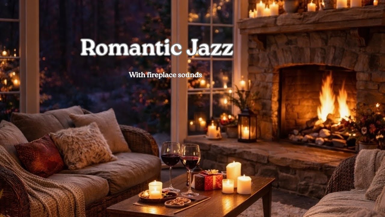 Romantic Jazz with Fireplace