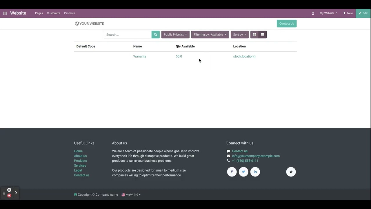 Customize in e-Commerce Dashboard  Odoo