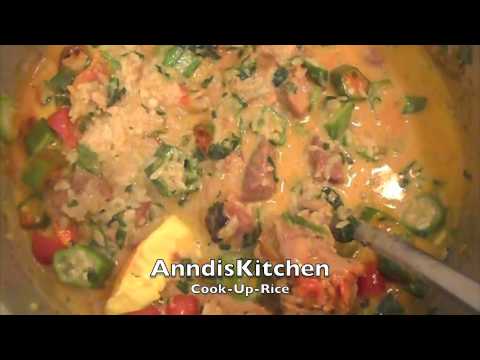 Meats Cook Up Rice With Okra Spinach-11-08-2015