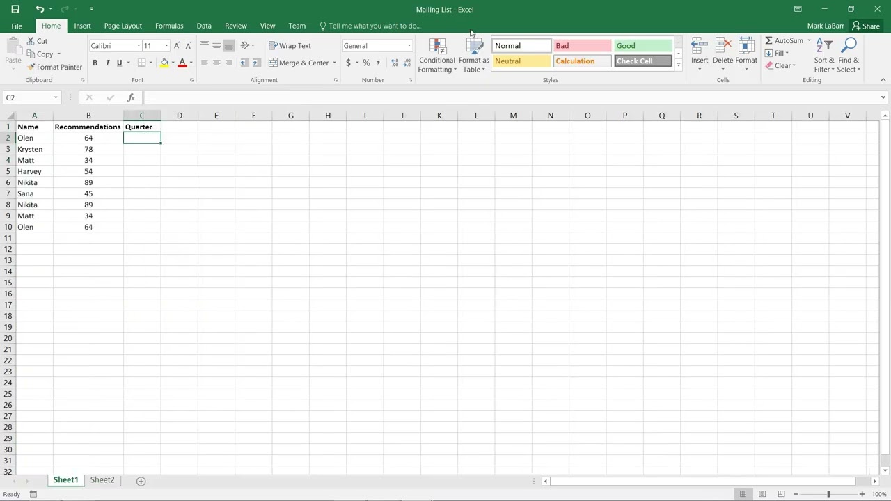 Create Drop-Down List in Excel