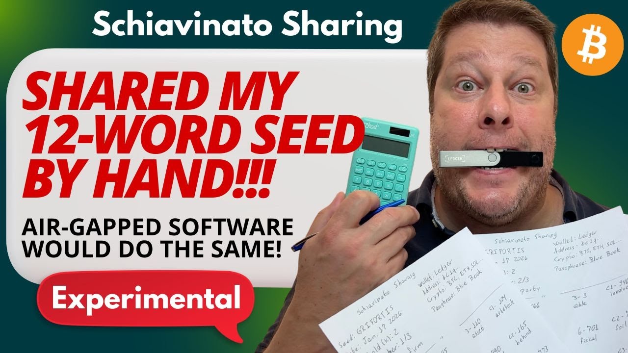I Shared my 12-Word Seed Phrase BY HAND (Software Optional) - Schiavinato Sharing - Shamir 2-of-3