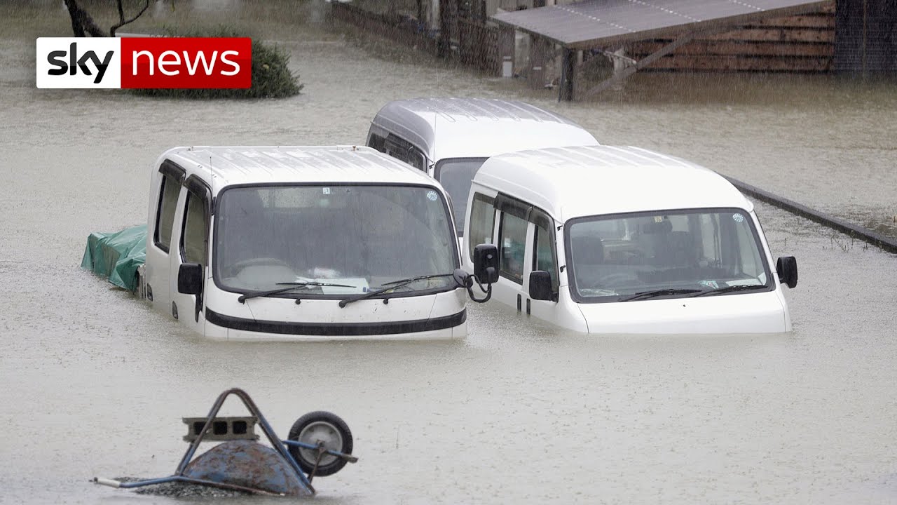 Film backdrop image for Two dead as Typhoon Hagibis hits Japan (2019)