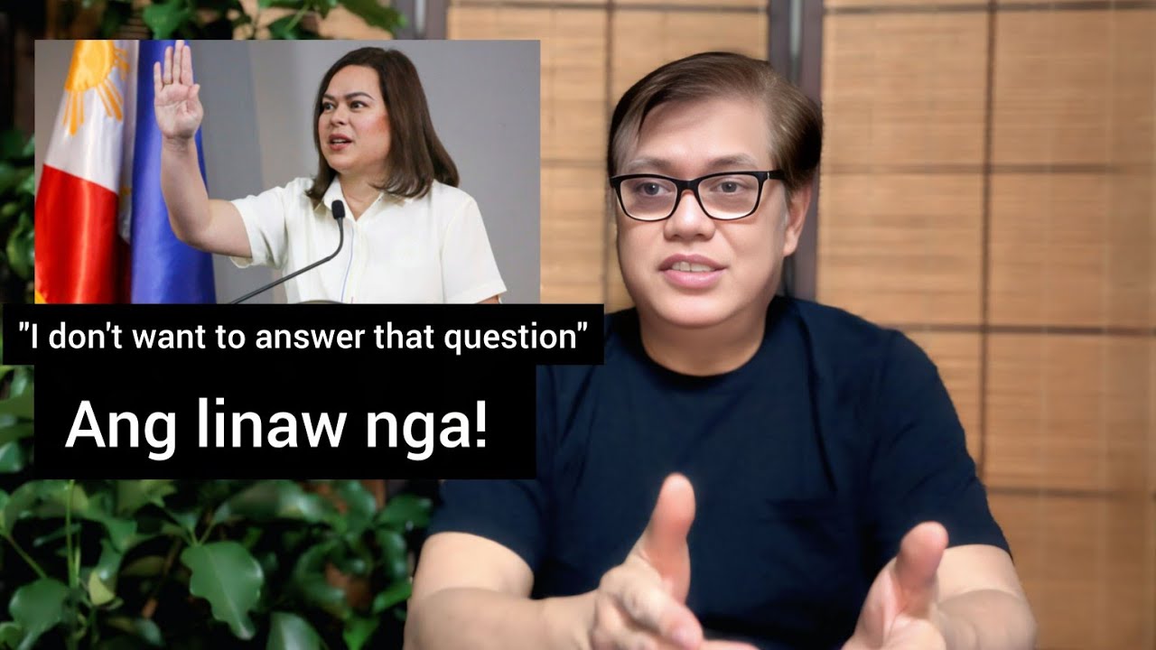 MALINAW BA MAGSALITA SI SARA DUTERTE? VP SARA: I DON'T WANT TO ANSWER THAT QUESTION! NGEH! 