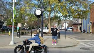 Celebrity The Dancing Trucker dancing for smiles at the Olde Loveland Barbershop Wealth