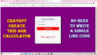ChatGPT create this age calculator | Use ChatGPT to Learn Coding