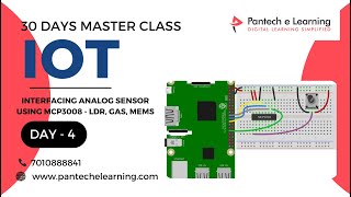 Day -4: Interfacing Analog Sensors using MCP3008 – LDR, Gas, Mems | 30 Days IoT Master Class #IoT