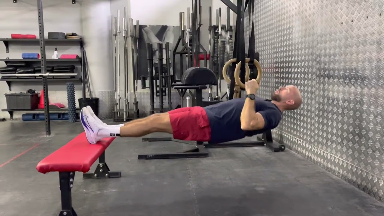 Feet Raised Ring Row