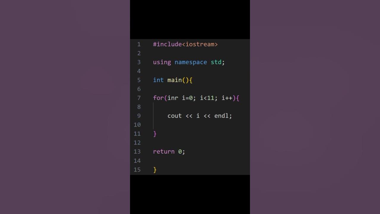 Simple for loop program #cppbasics #programmer #coding #education # ...