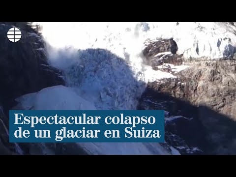 Espectacular colapso de un glaciar en Suiza