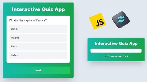 Create a quiz app using Javascript & Tailwind Css #1