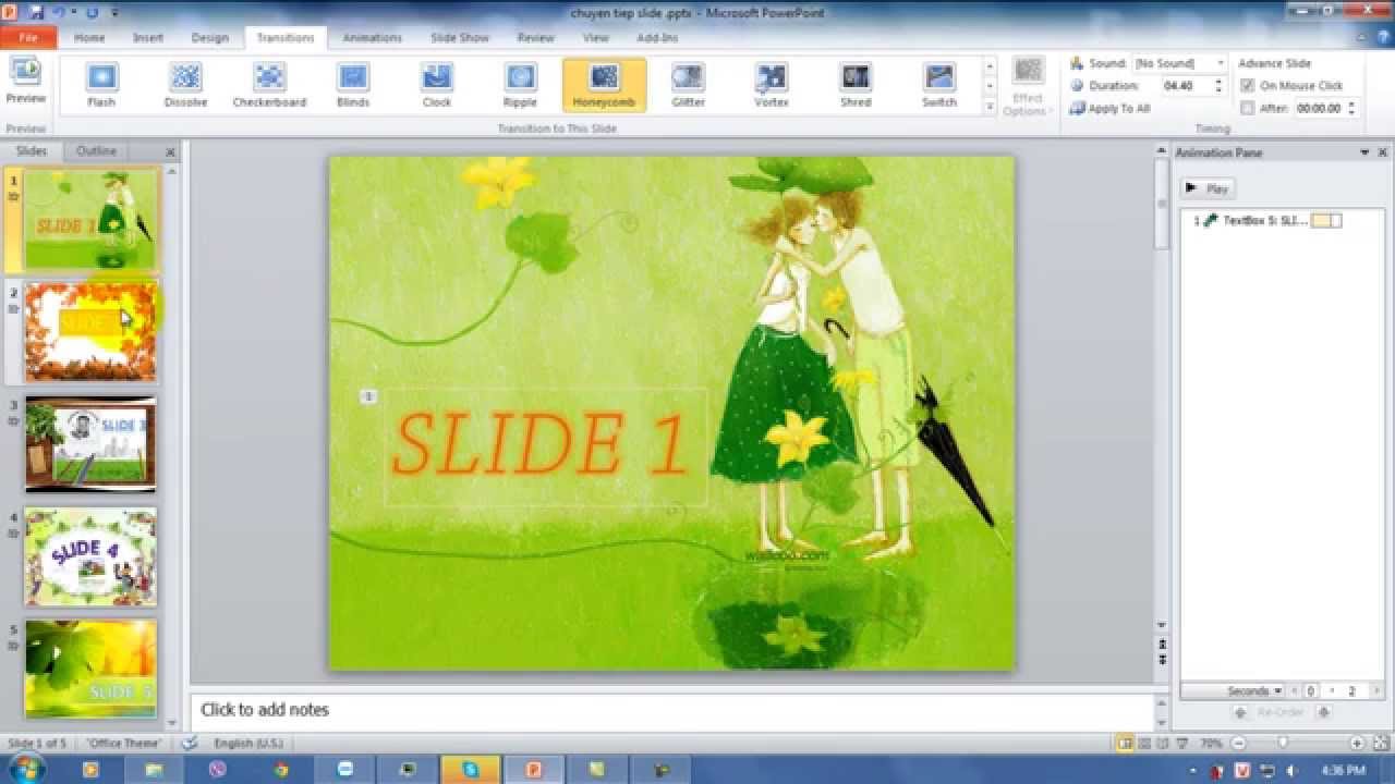 Tạo hiệu ứng chạy chữ trong Powerpoint 2013 với 5 bước đơn giản