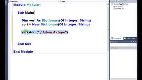 Visual Basic .NET - Ders 372 : Generic Koleksiyonlar Dictionary Sınıfı Count