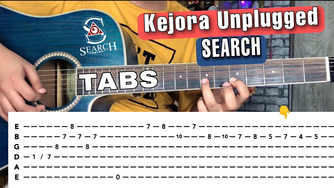 Kejora Unplugged - Search (Tutorial Slow With TAB | Intro Cover | Cover Gitar | Acoustic Gitar)